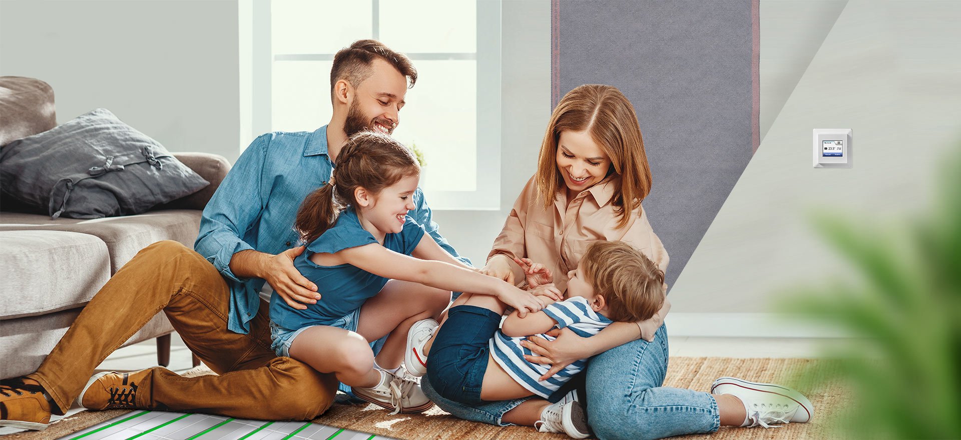 Familie Wandheizung Flächenheizung Bodenheizung